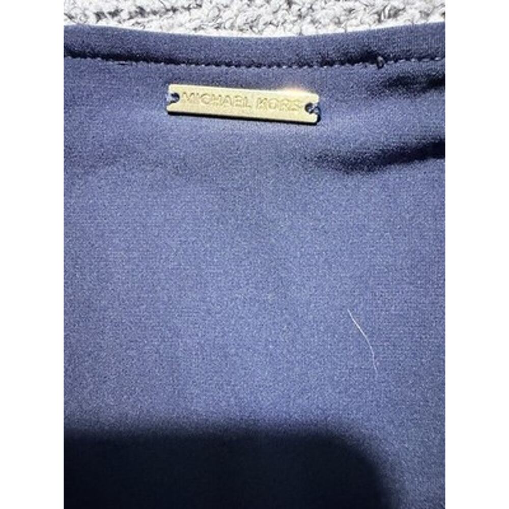 Michael Kors Blue Sleeveless Sz M, Preppy, Casual, Lace-Up Neck, Chic Dress. - Picture 8 of 9